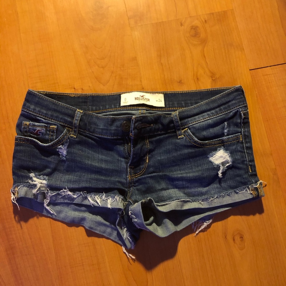 Hollister ripped jean shorts